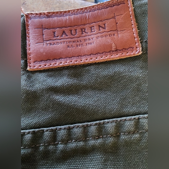 Lauren Ralph Lauren Olive Green Button Down Front Skirt Size 16W Vintage - Picture 9 of 11